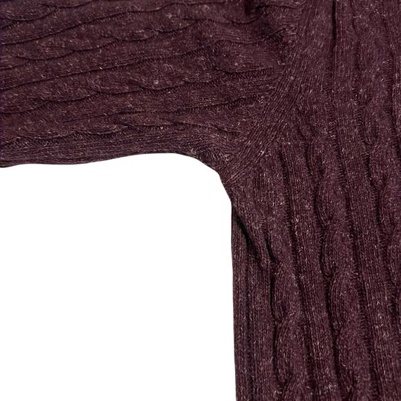 Barbour Wool Linen Cable Knit Crewneck Sweater Burgundy Men's XL - Picture 6 of 8